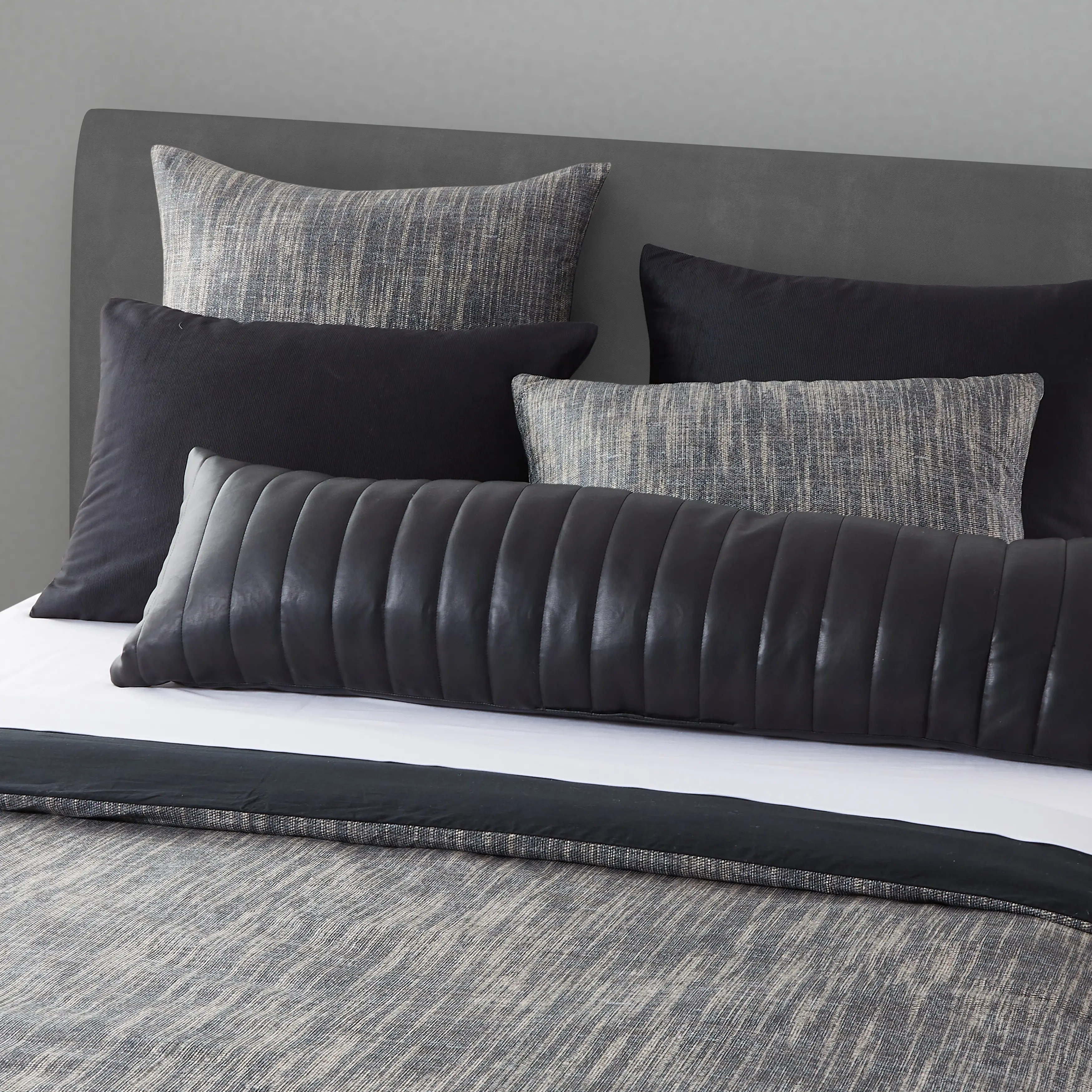 J. Queen Modern Varick Black Lumbar Decor Pillow-2