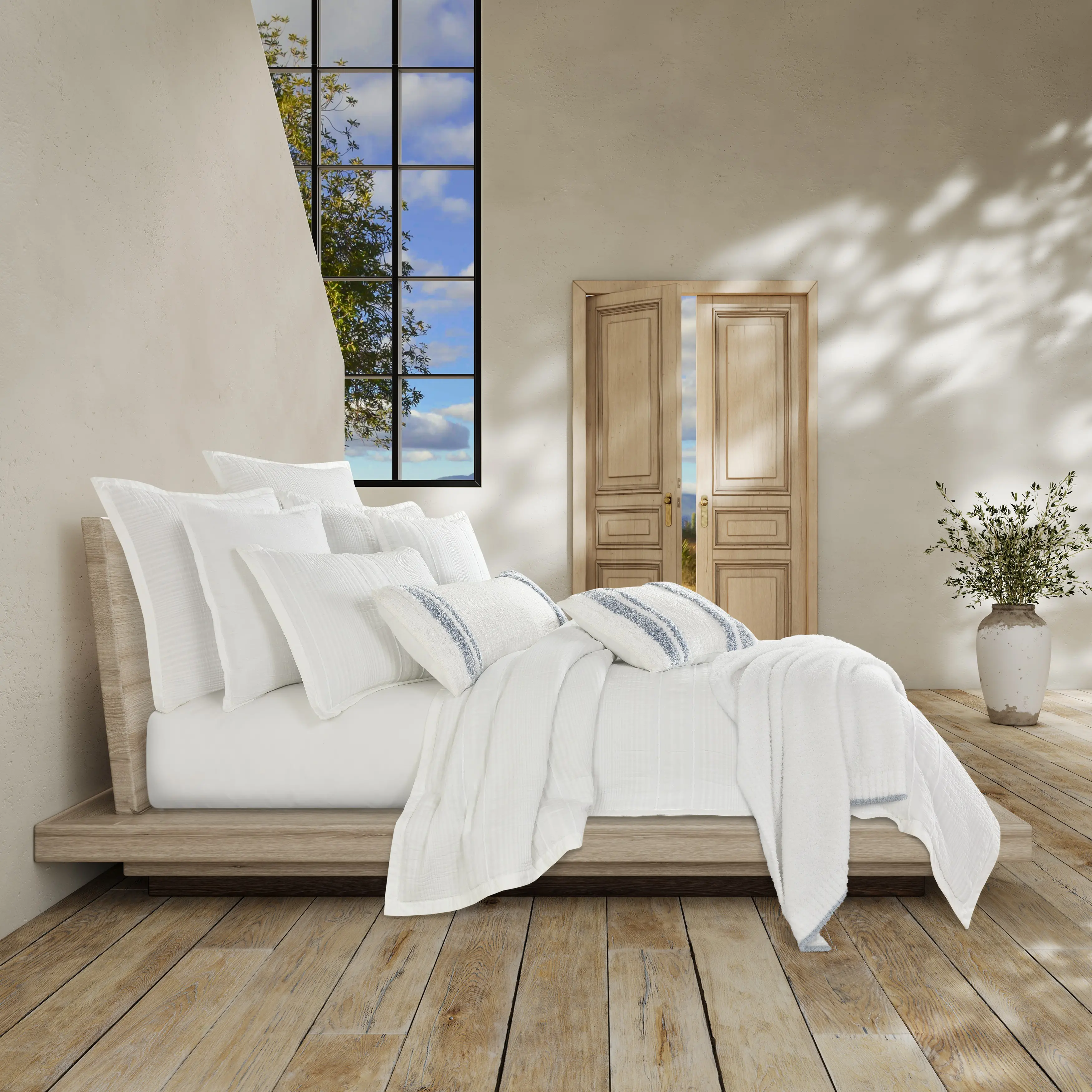 J. Queen Modern Brentwood White King Pillow Sham-2