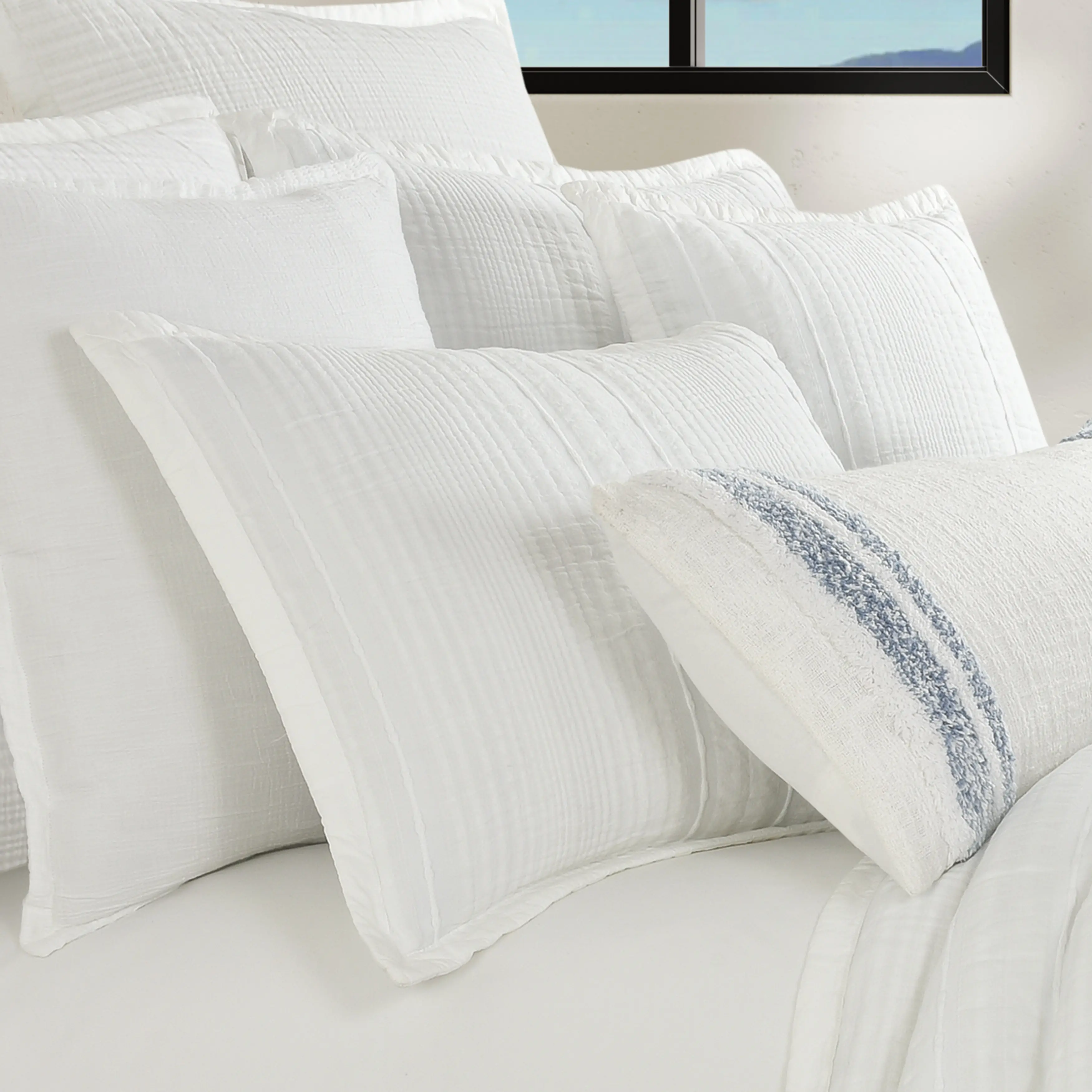 J. Queen Modern Brentwood White King Pillow Sham-4