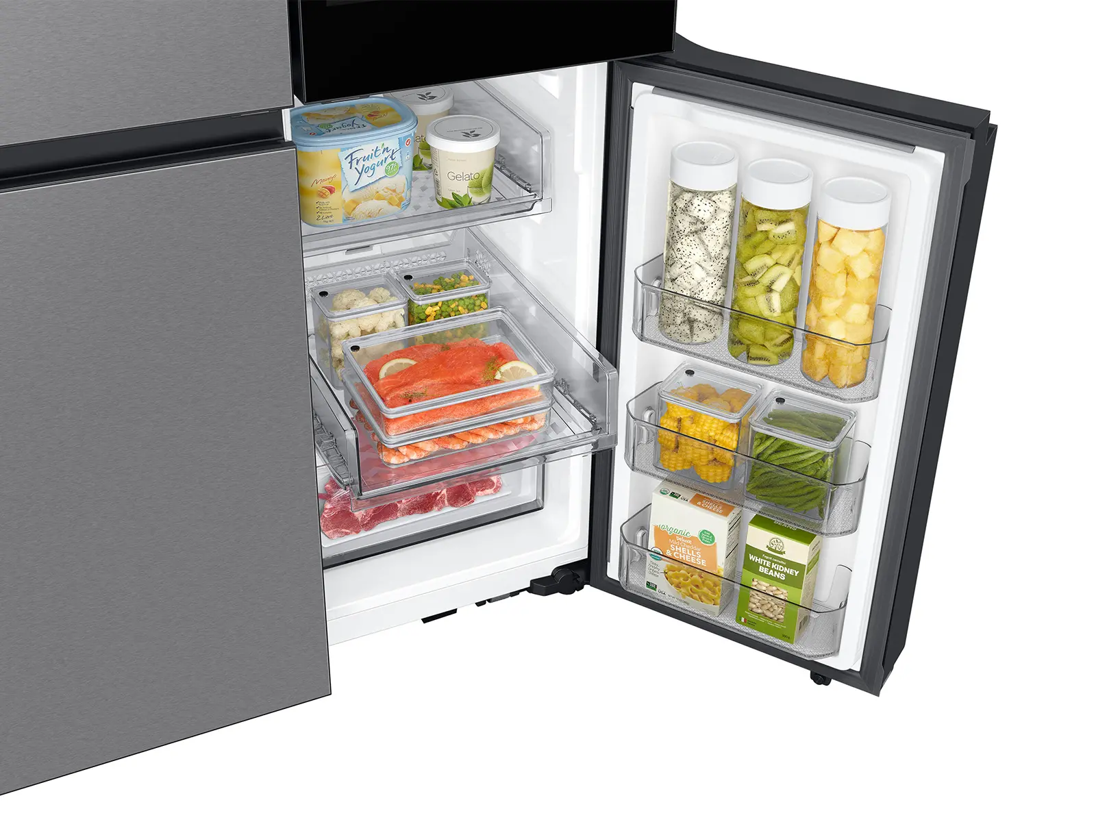 Samsung Bespoke AI 28.6 Cu Ft 4‑Door Flex™ Refrigerator – Stainless Steel with AI Family Hub™+-14