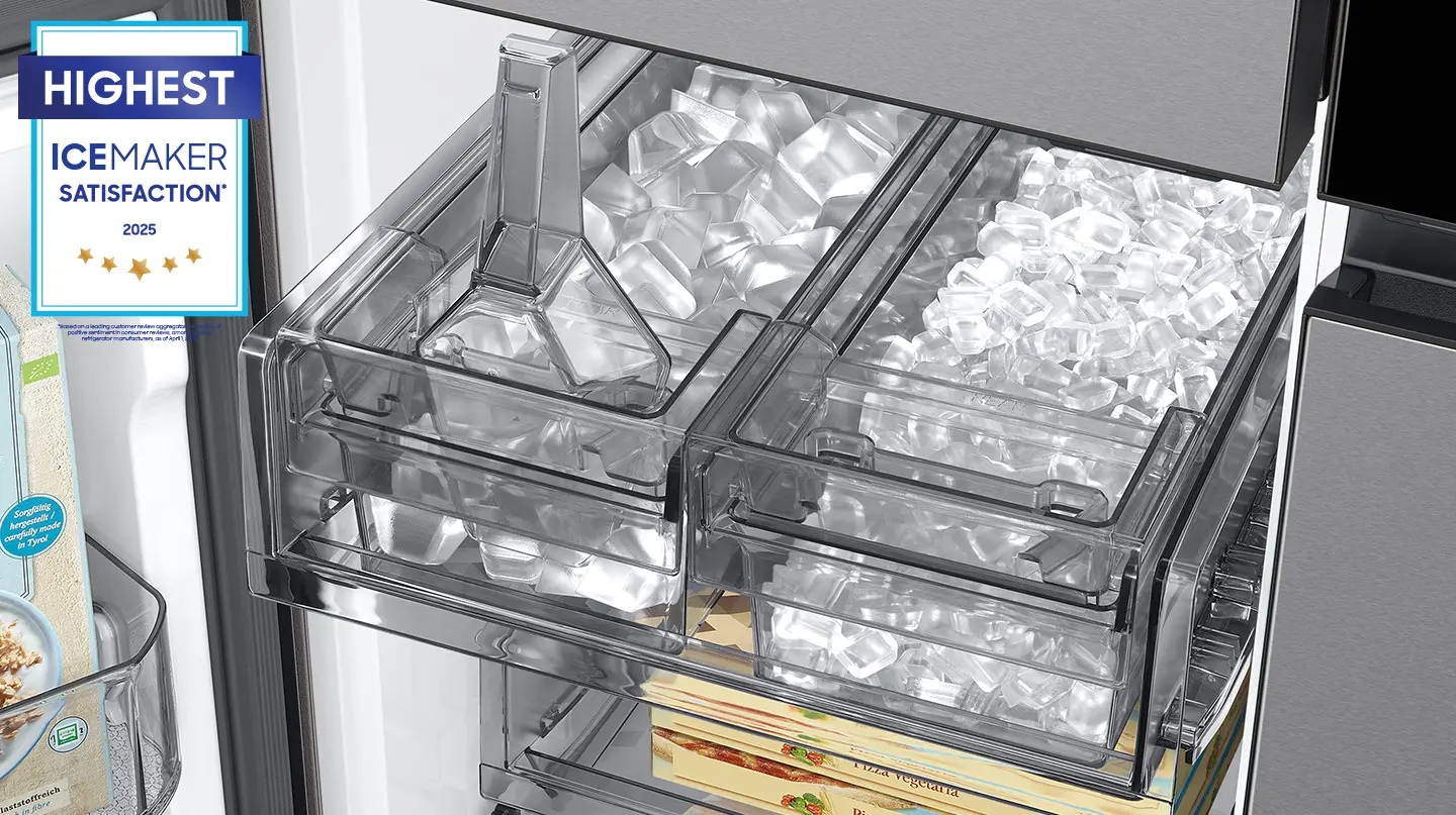 Samsung Bespoke AI 28.6 Cu Ft 4‑Door Flex™ Refrigerator – Stainless Steel with AI Family Hub™+-15