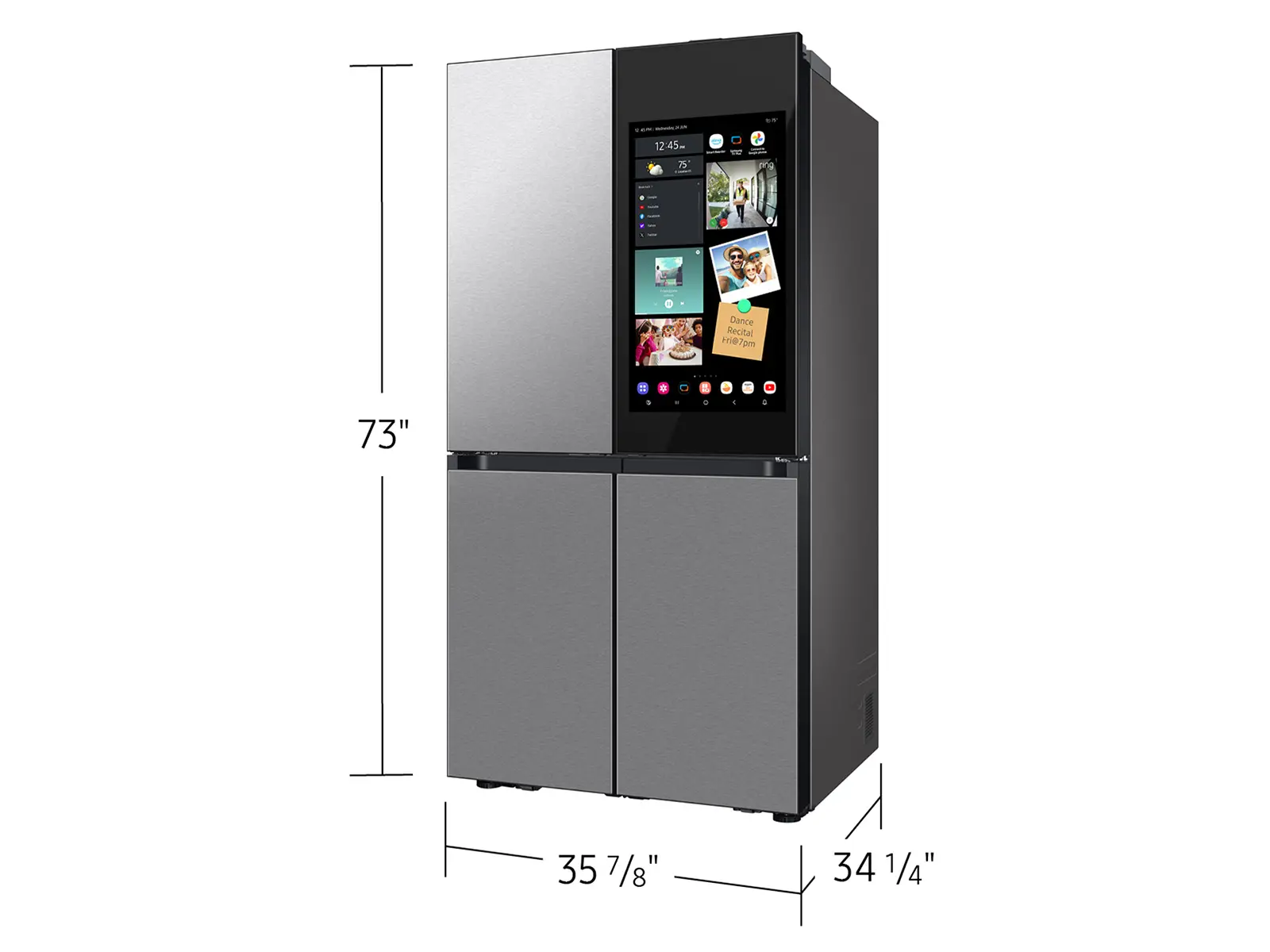 Samsung Bespoke AI 28.6 Cu Ft 4‑Door Flex™ Refrigerator – Stainless Steel with AI Family Hub™+-3