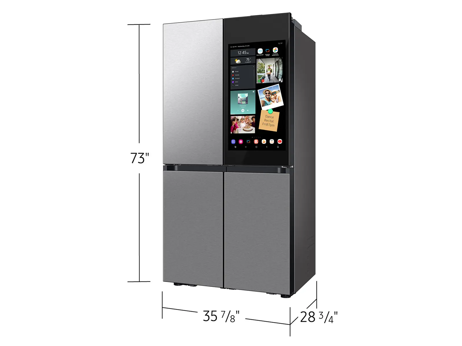Samsung Bespoke AI 22.5 Cu Ft 4‑Door Flex™ Refrigerator - Counter‑Depth Stainless Steel with AI Family Hub™+-3