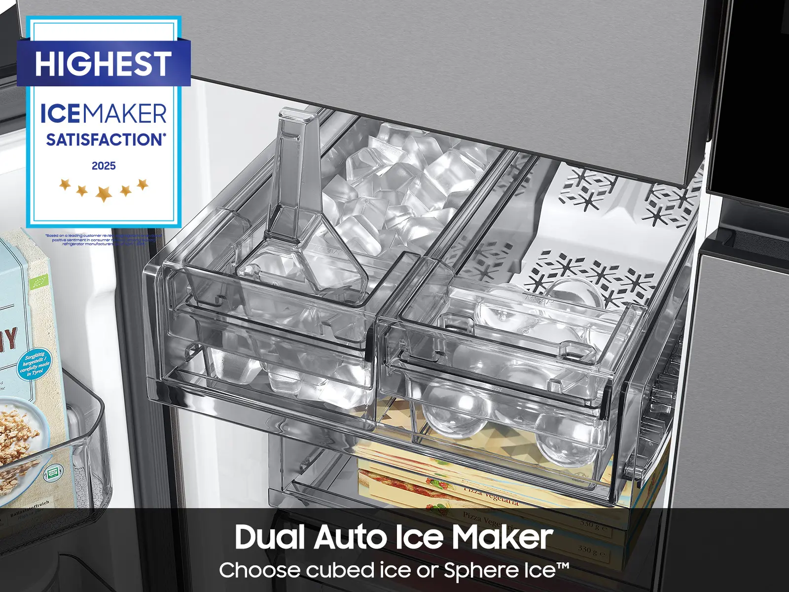Samsung Bespoke AI 22.5 Cu Ft 4‑Door Flex™ Refrigerator - Counter‑Depth Stainless Steel with AI Family Hub™+-6