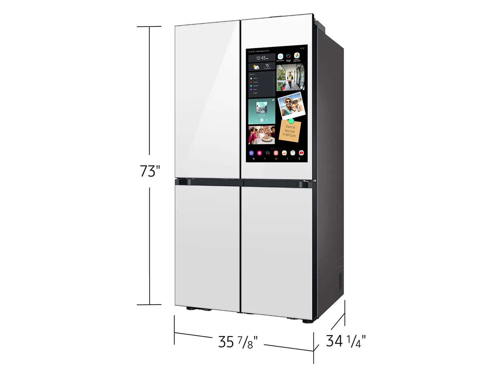 Samsung Bespoke AI 28.6 Cu Ft 4‑Door Flex™ Refrigerator – White Glass with AI Family Hub™+-10