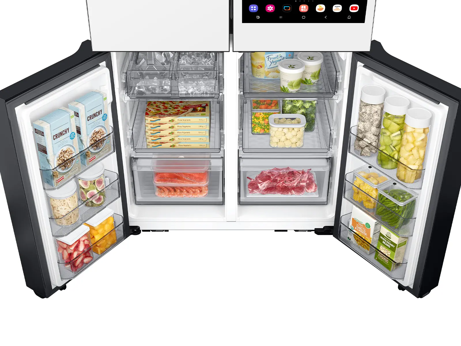 Samsung Bespoke AI 28.6 Cu Ft 4‑Door Flex™ Refrigerator – White Glass with AI Family Hub™+-16