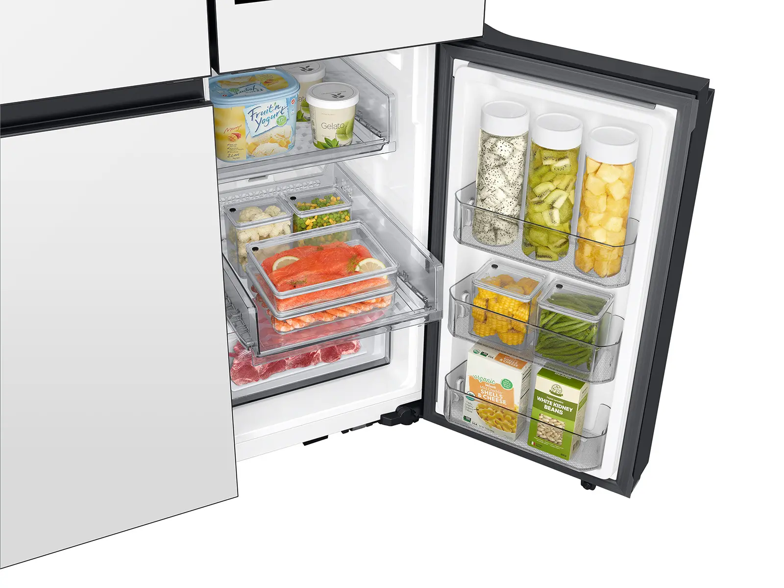 Samsung Bespoke AI 28.6 Cu Ft 4‑Door Flex™ Refrigerator – White Glass with AI Family Hub™+-17