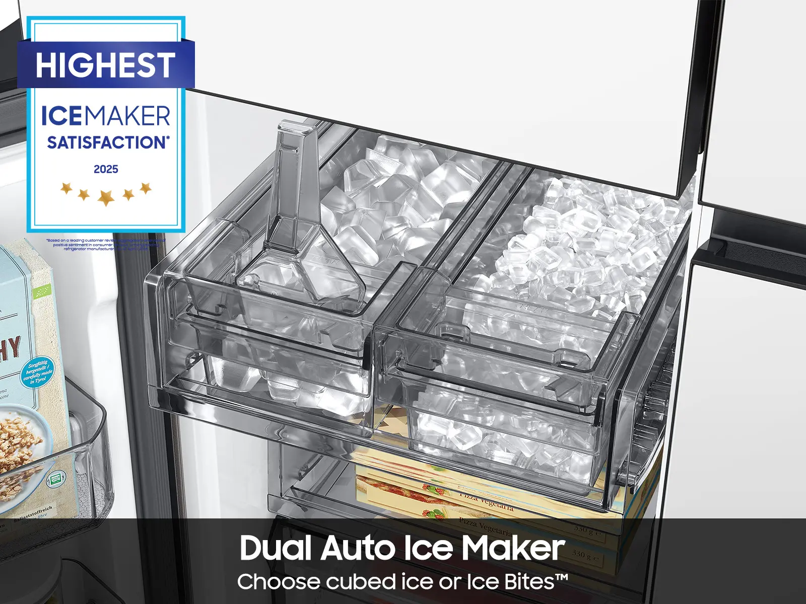 Samsung Bespoke AI 28.6 Cu Ft 4‑Door Flex™ Refrigerator – White Glass with AI Family Hub™+-4