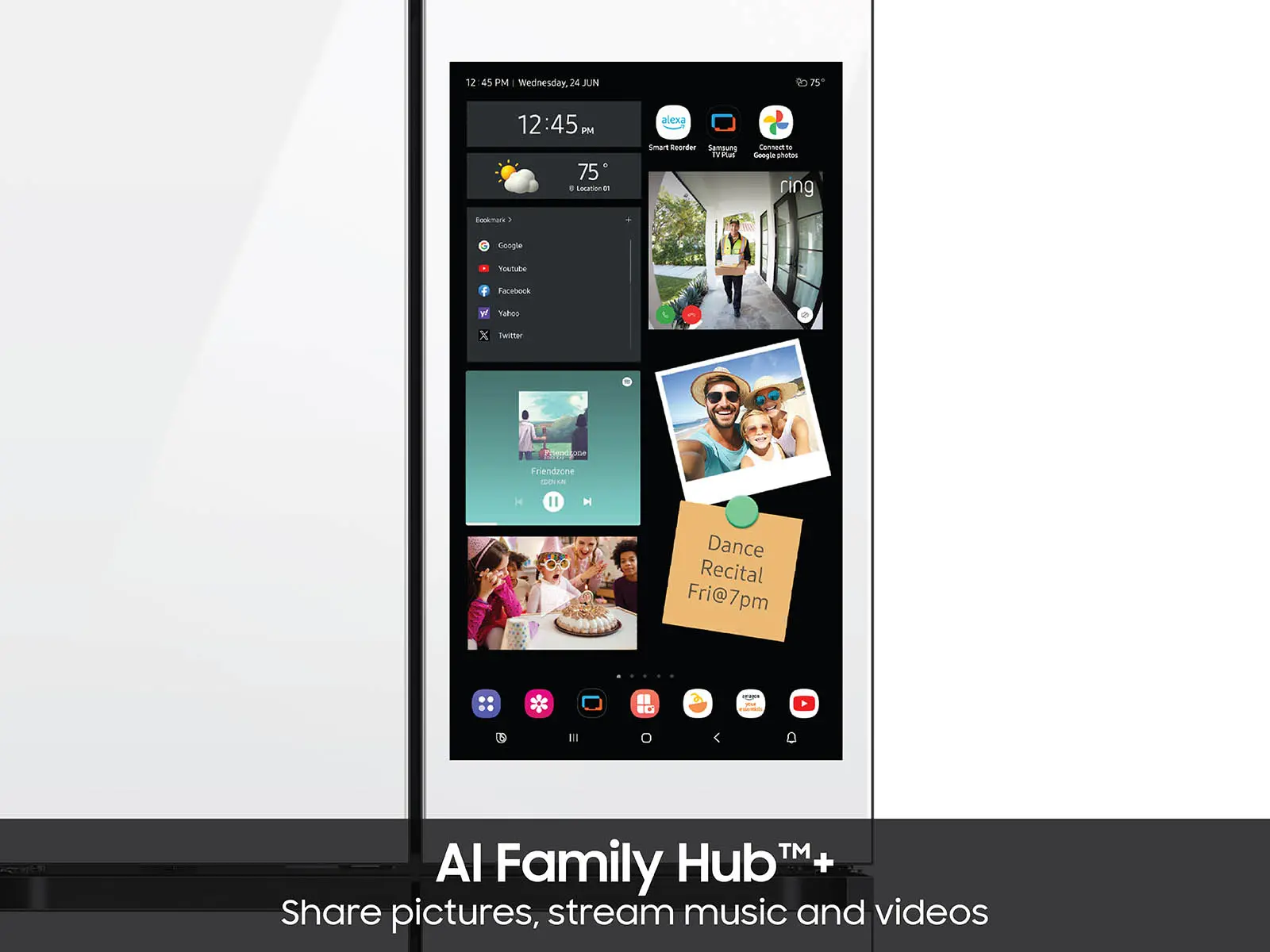 Samsung Bespoke AI 28.6 Cu Ft 4‑Door Flex™ Refrigerator – White Glass with AI Family Hub™+-6