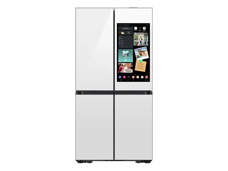 Samsung Bespoke AI 22.5 Cu Ft 4‑Door Flex™ Refrigerator - Counter‑Depth White Glass with AI Family Hub™+