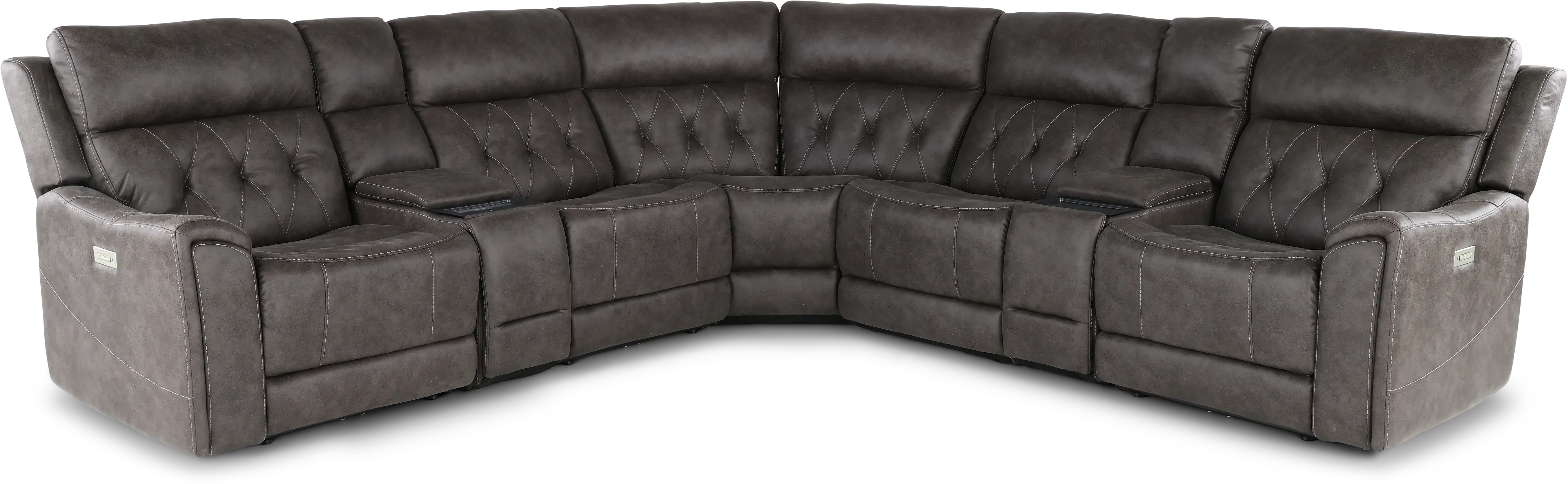 Anniston Steel Gray 7 Piece Power Reclining Sectional with Audio System-1