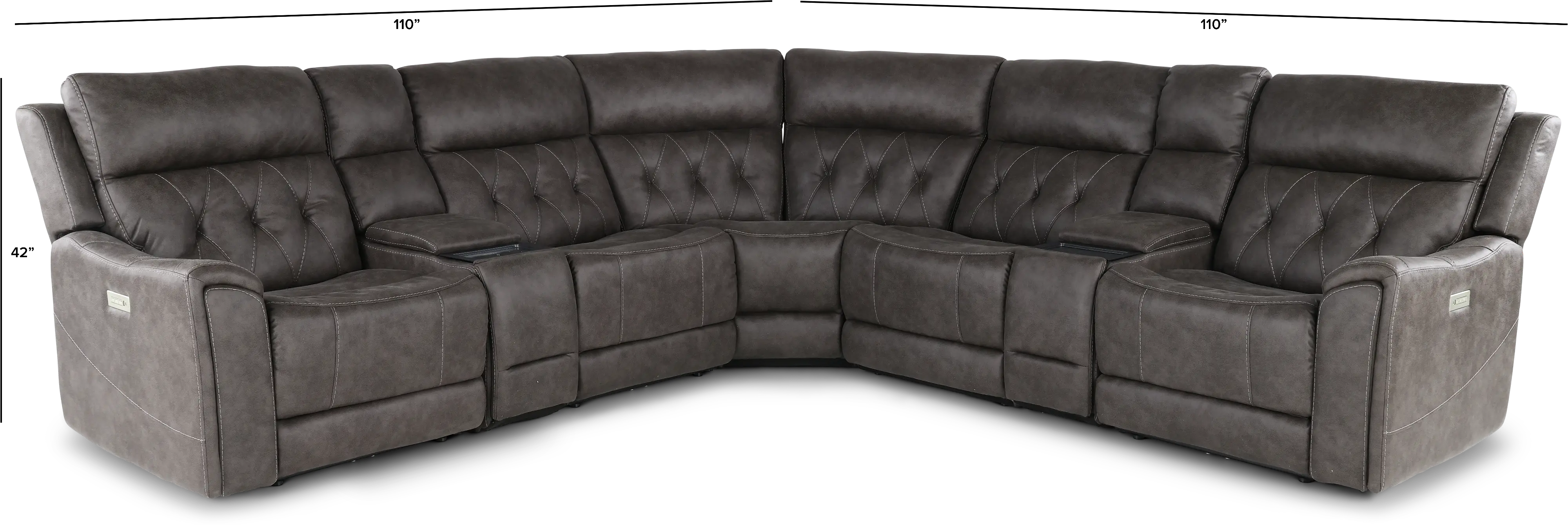 Anniston Steel Gray 7 Piece Power Reclining Sectional with Audio System-3