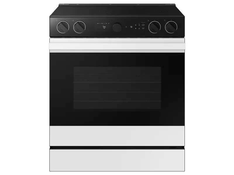 Samsung Bespoke 6.3 Cu Ft Electric Range with Smart Oven Camera - White Glass
