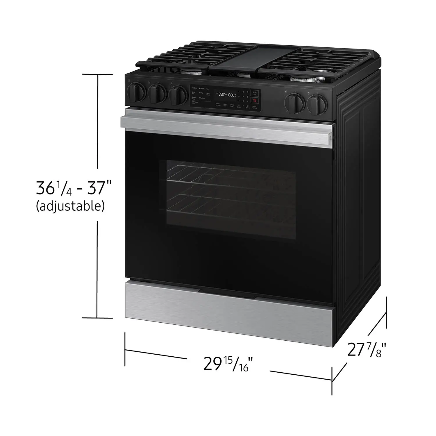 NSG6DG8300SR Samsung Bespoke Smart 6.0 Cu Ft Gas Range - Stainless Steel-3