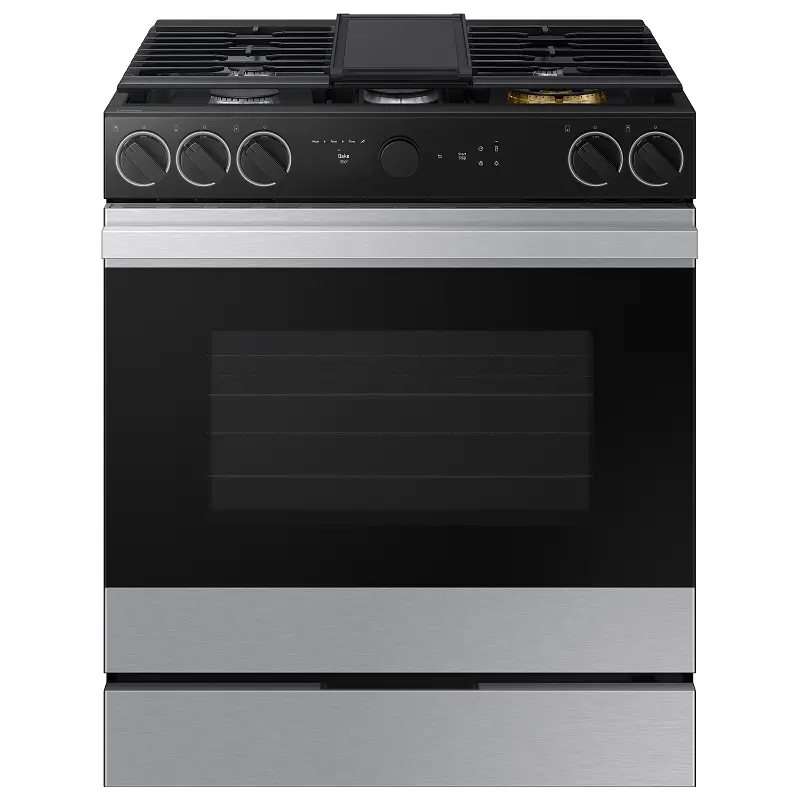Bespoke Smart 6.0 Cu Ft Gas Range with Smart Oven Camera - Stainless Steel