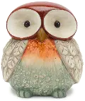 Small Orange Terra Cotta Owl