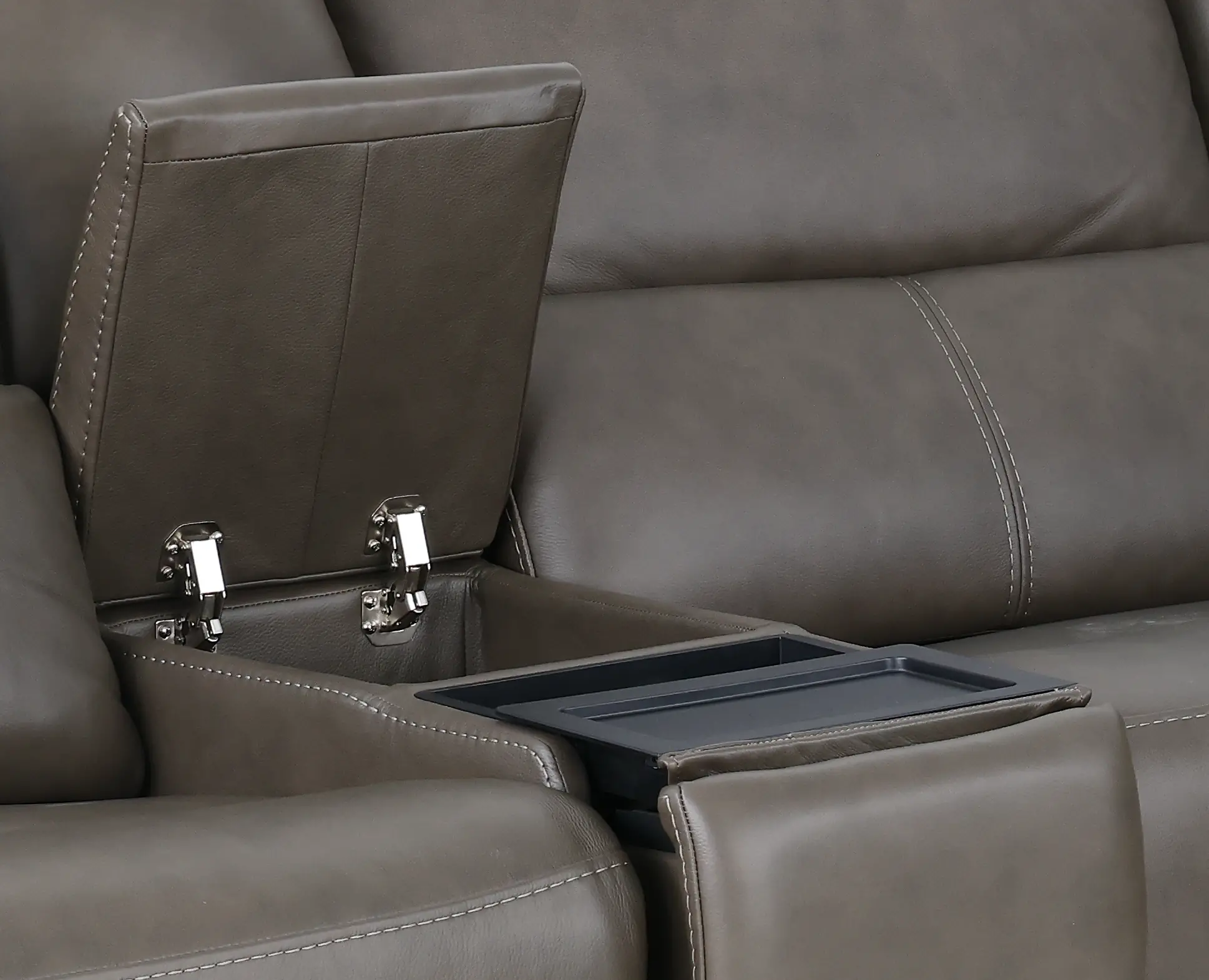 Rushton Lontra Brown Leather 6 Piece Power Reclining Sectional with Multimedia Console-5