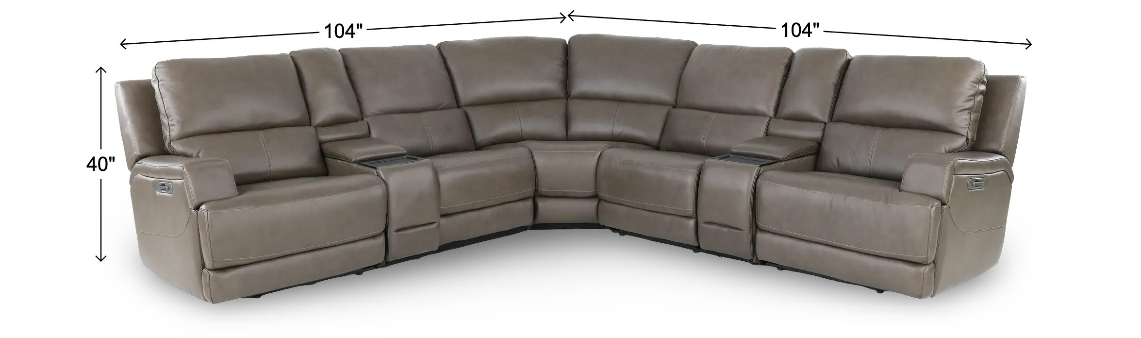 Rushton Lontra Brown Leather 7 Piece Power Reclining Sectional with Multimedia Console-3