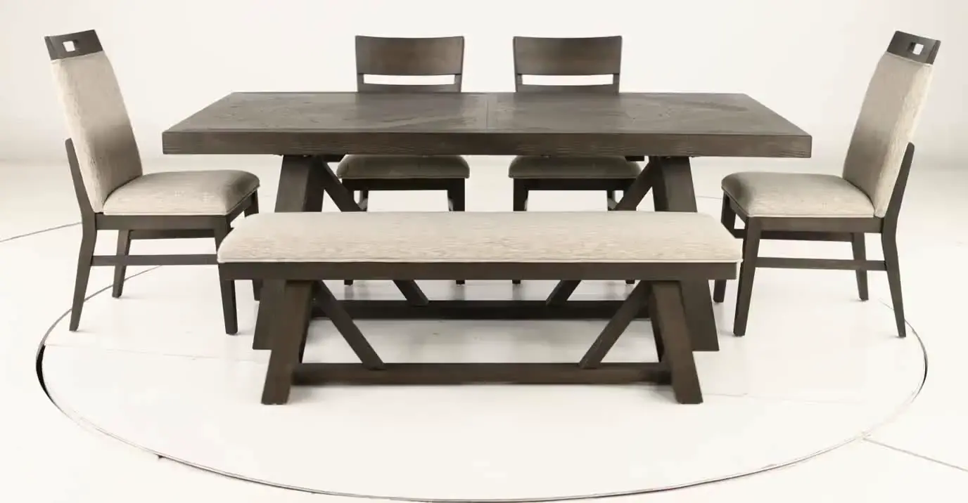 Hearst Reclaimed Brown 6 Piece Dining Set-6