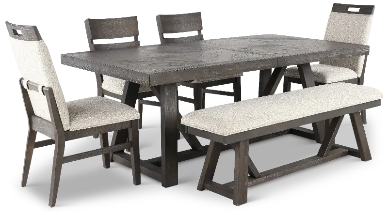 Hearst Reclaimed Chevron 6 Piece Dining Set