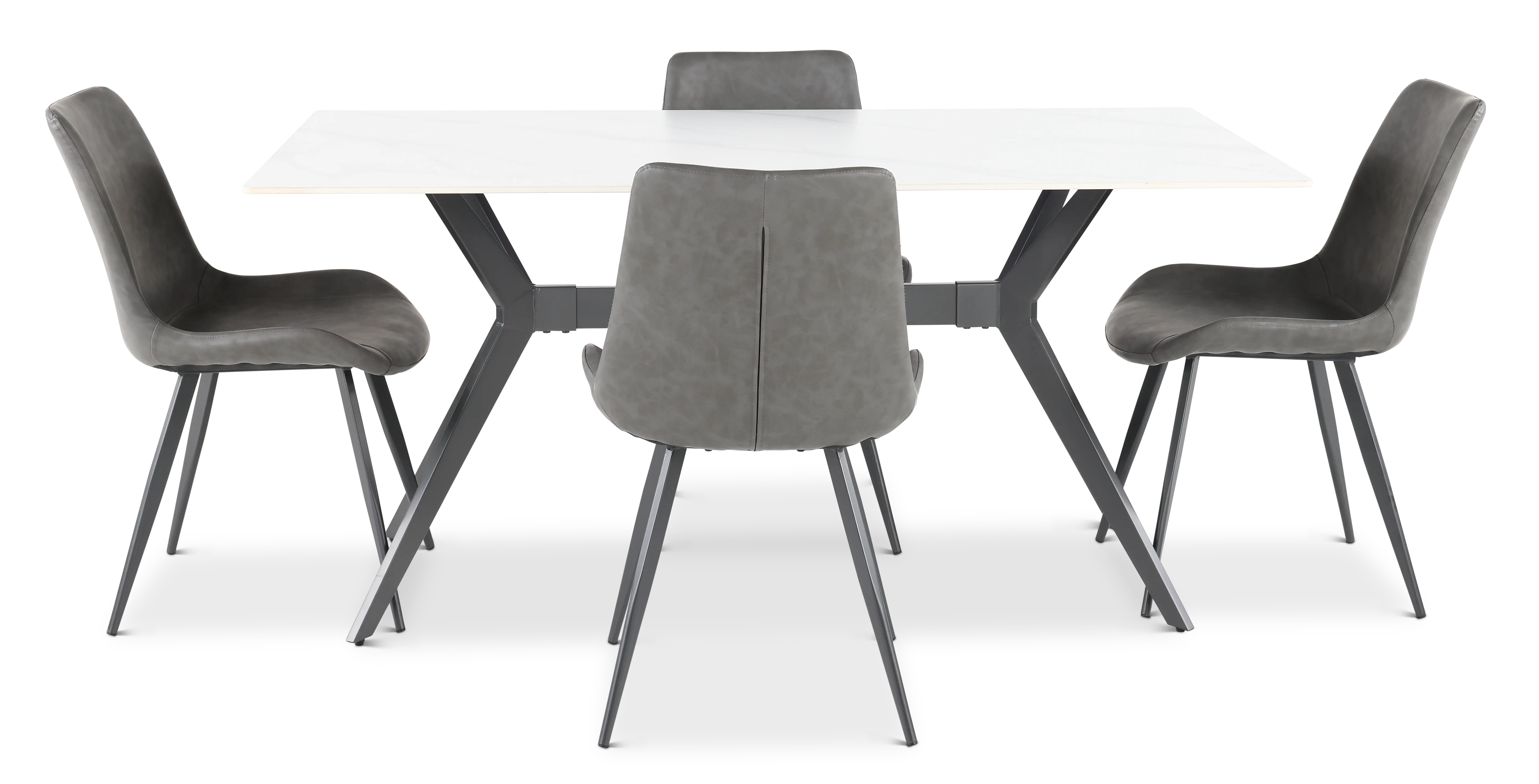 Brixley White and Dark Gray 5-Piece Dining Set-4