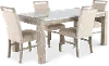 Nina Beige and White 5 Piece Dining Set