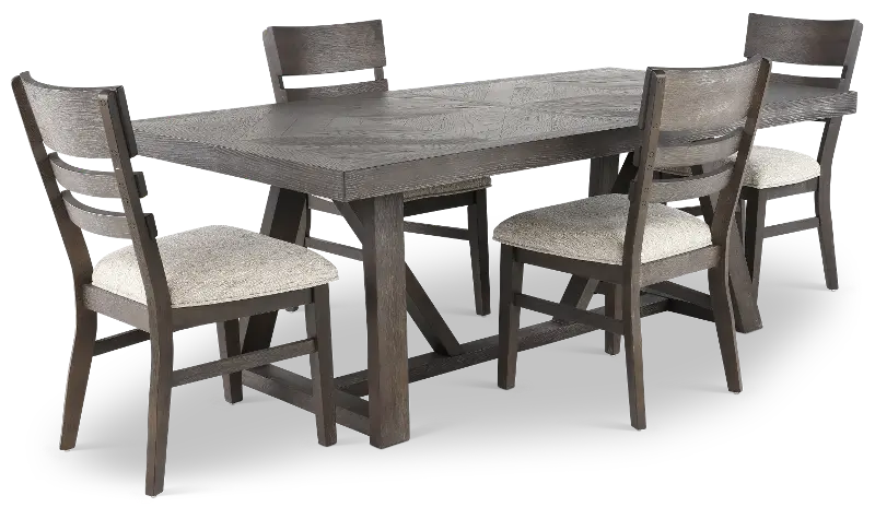 Hearst Reclaimed Chevron 5 Piece Dining Set