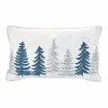 Blue, White, and Silver Christmas Tree Accent Pillow