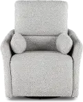 Plush Dolphin Light Gray Swivel Recliner