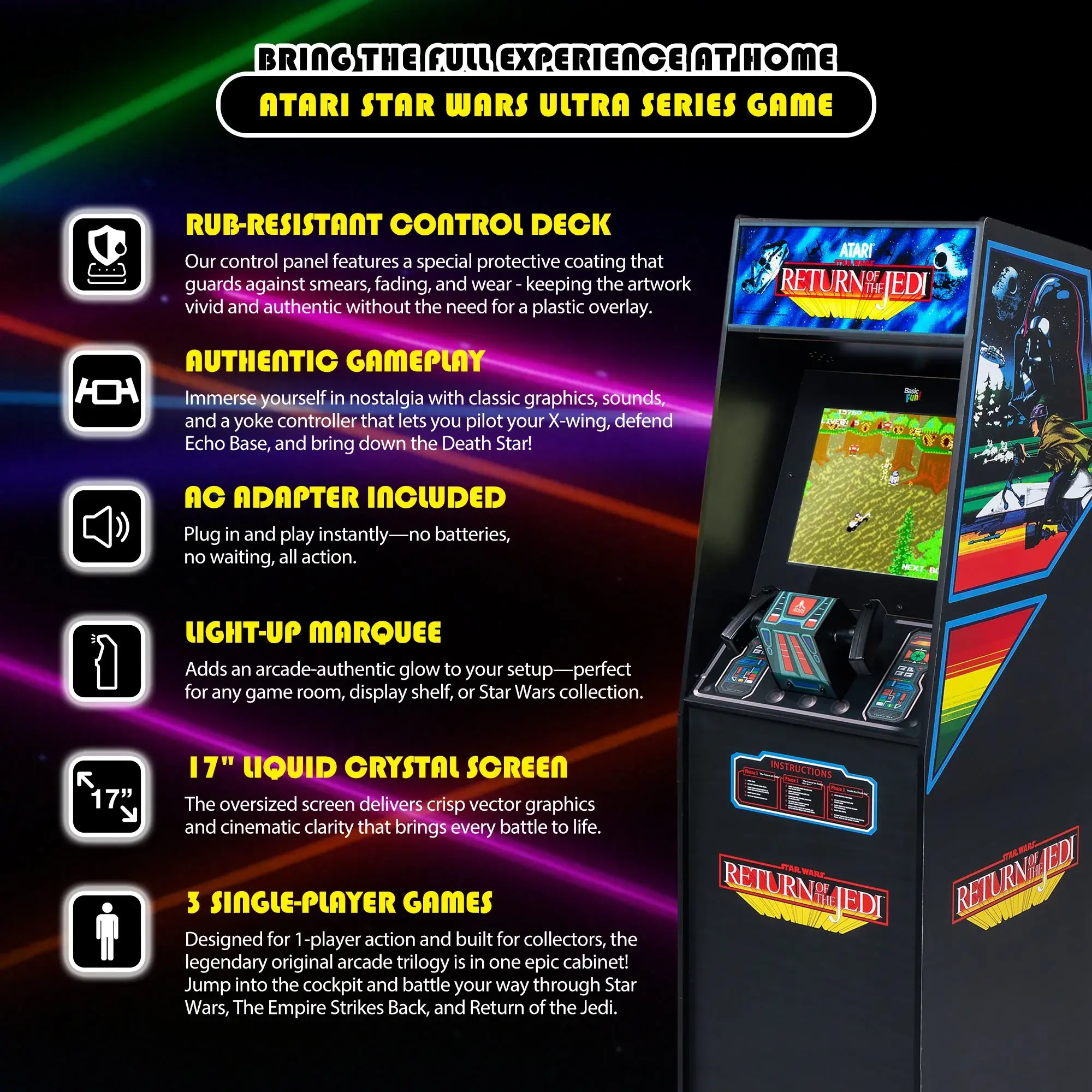 B0FTNY34VC Arcade 1Up Atari Star Wars Ultra Series Arcade-8