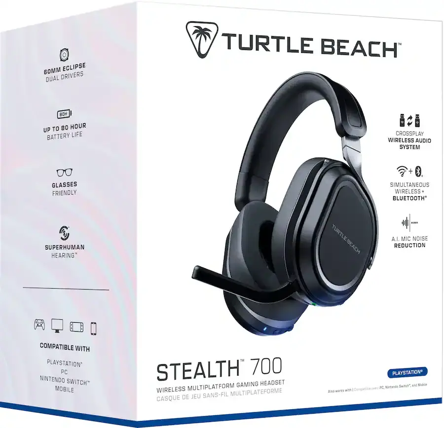 TURL310105UNI Turtle Beach Stealth 700 Gen 3 Wireless Over-Ear Gaming Headset for PS5, PS4 & PC - Black-21