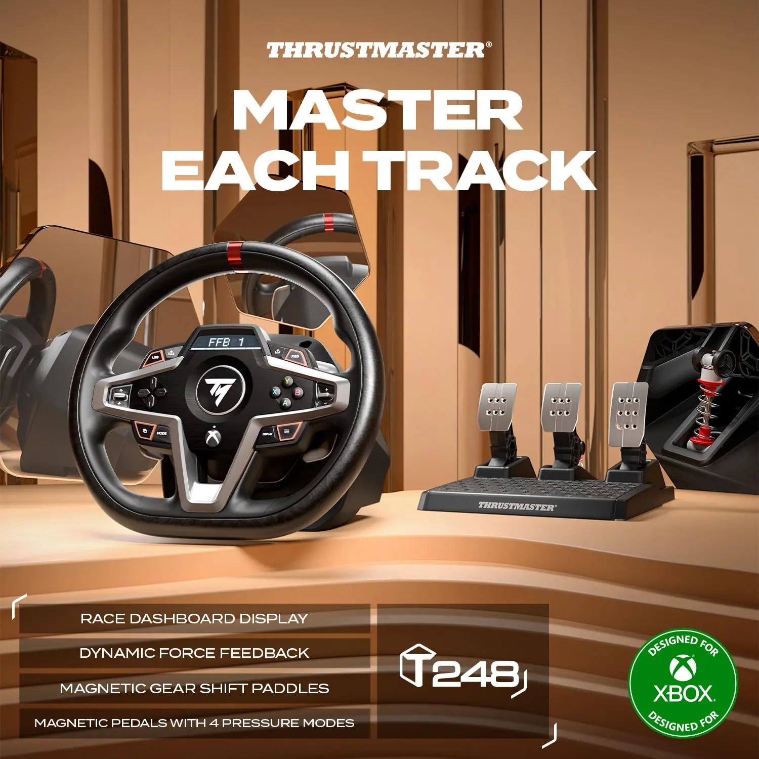 Thrustmaster T248R Racing Wheel and Pedals for Xbox One, Xbox X|S, and PC-5