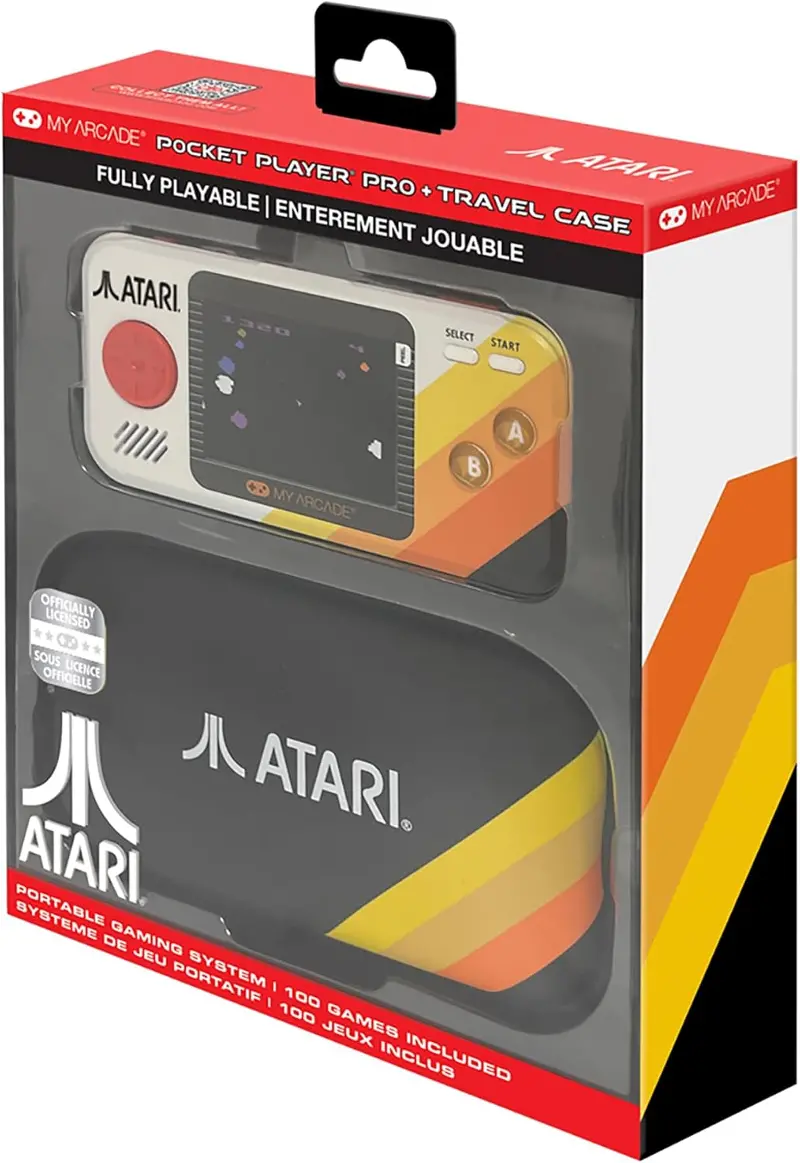 Atari Pocket Player Pro Portable Handheld Gaming System with Travel Case