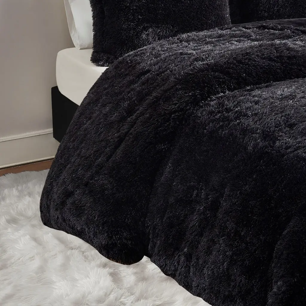 Maela Black Twin 2-Piece Duvet Set-2