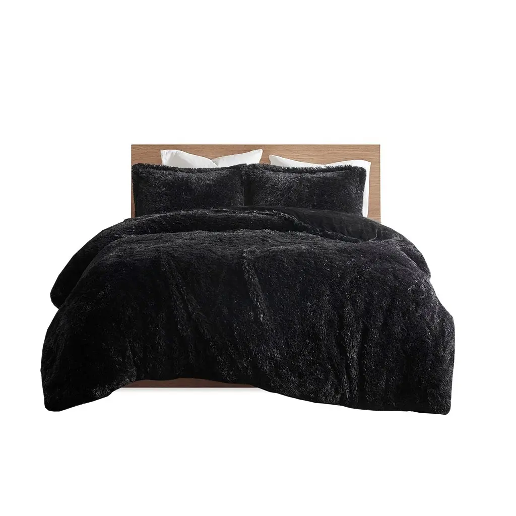 Maela Black Twin 2-Piece Duvet Set-1