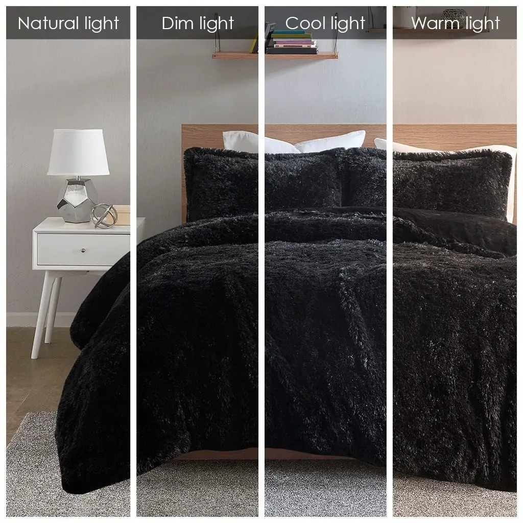 Maela Black Twin 2-Piece Duvet Set-4