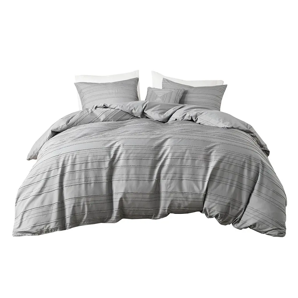 Oliver Gray Jacquard Full/Queen 4-Piece Comforter Set-1