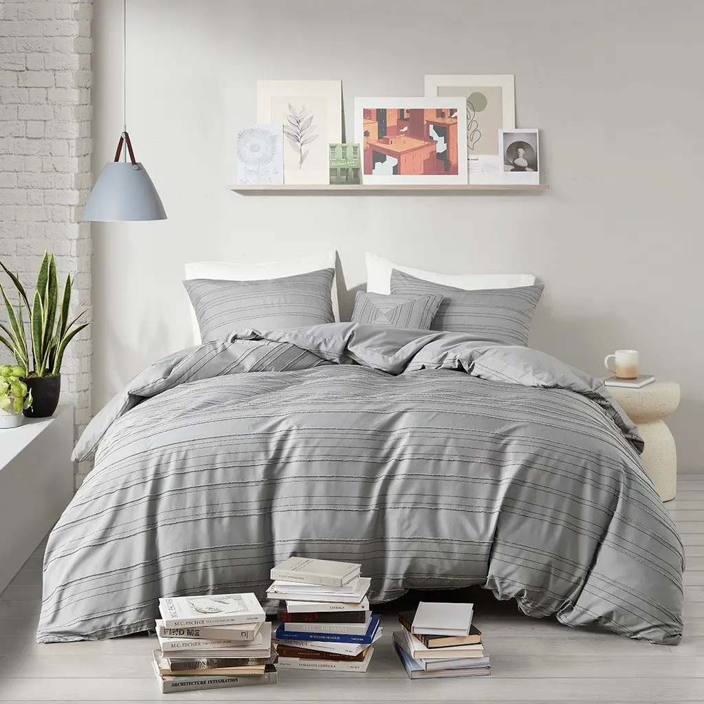 Oliver Gray Jacquard Full/Queen 4-Piece Comforter Set-2