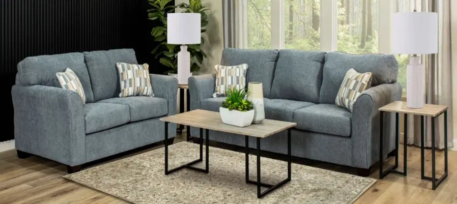 7PC/WALLST/FLINT Wall St. Blue 7 Piece Living Room Set-1
