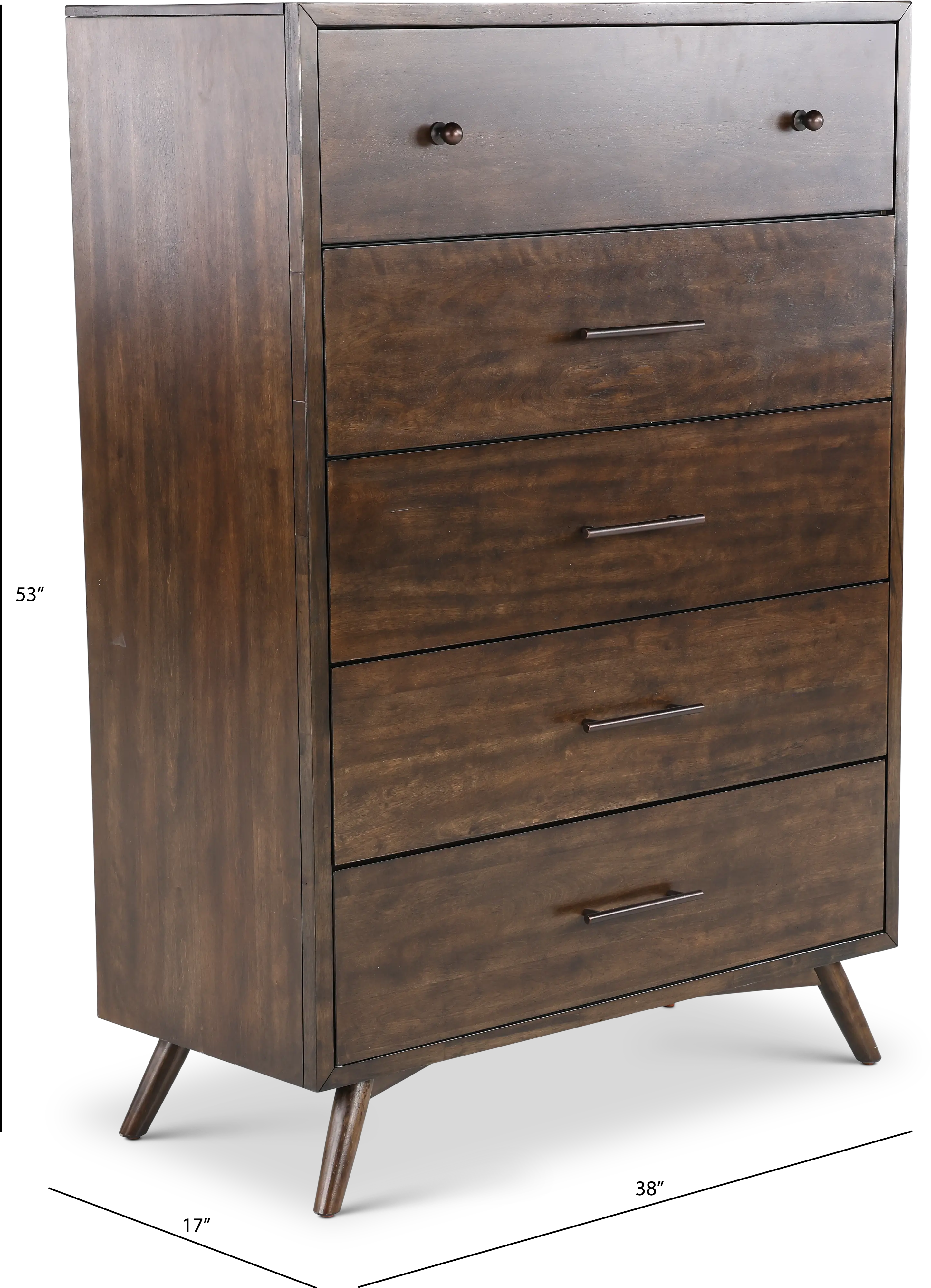 Robin Mid-Century Modern Walnut Brown Chest of Drawers-3