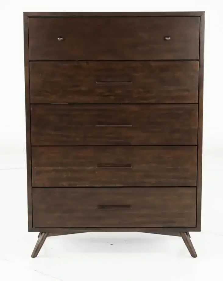 Robin Mid-Century Modern Walnut Brown Chest of Drawers-4