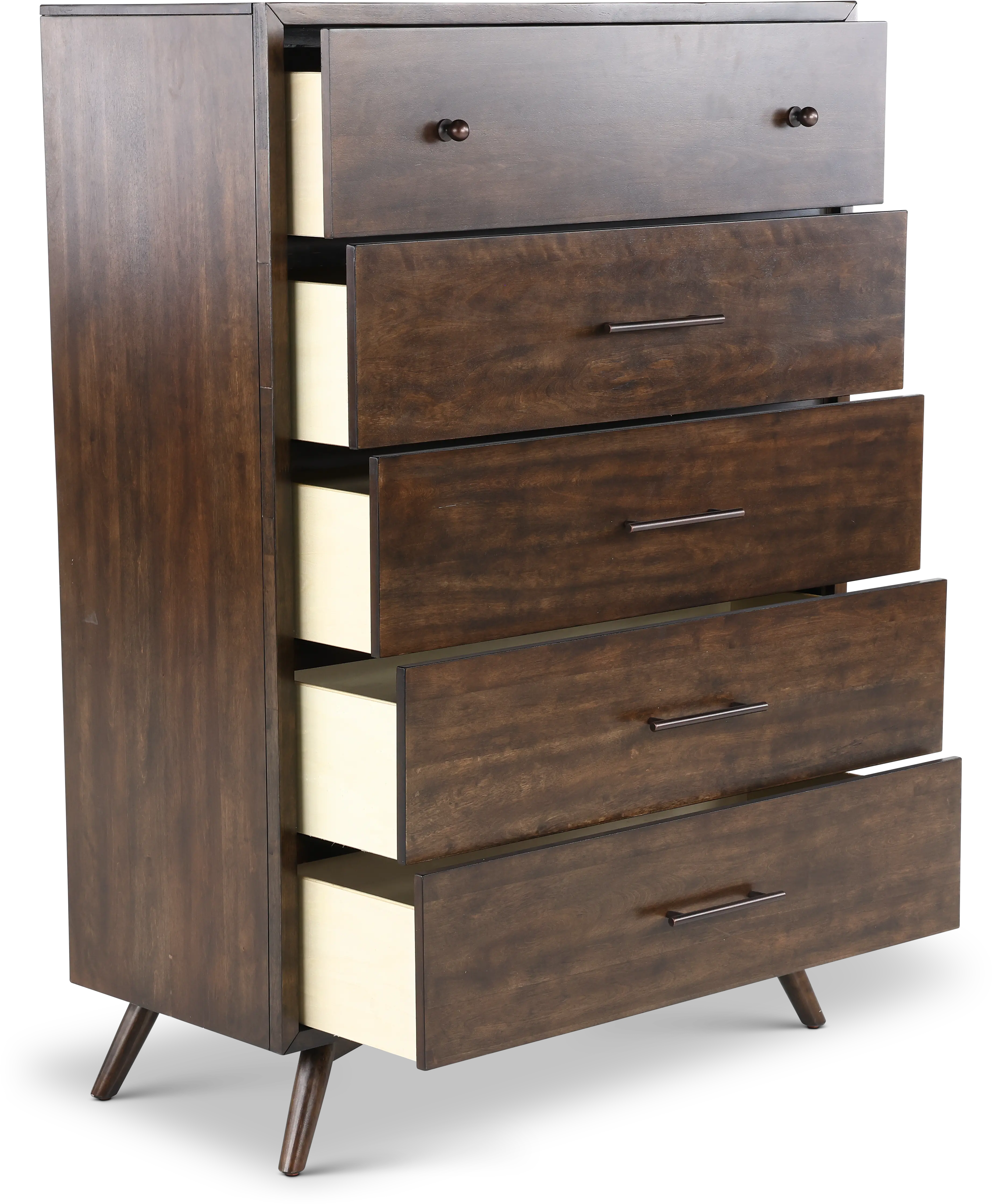 Robin Mid-Century Modern Walnut Brown Chest of Drawers-5