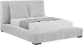 Lotus Light Gray King Upholstered Platform Bed