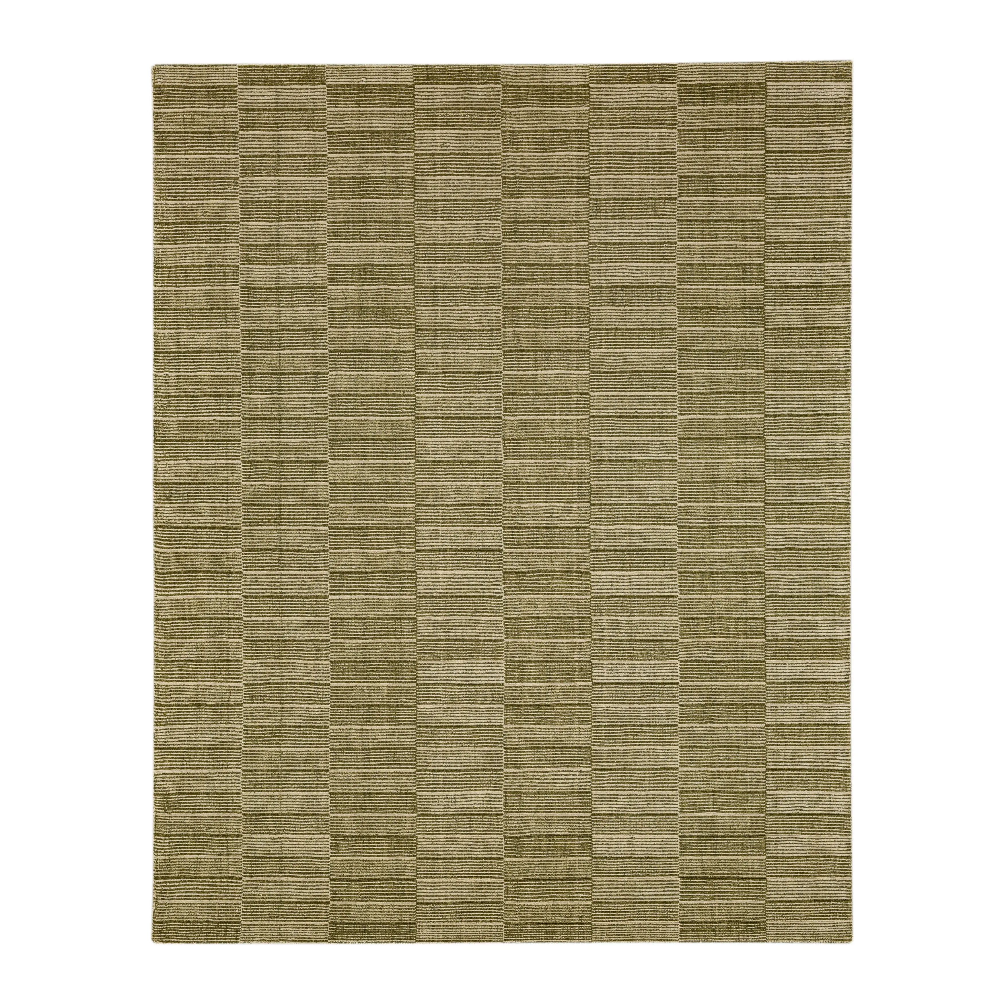 R1091-214/SAGE-GREEN/5X8 Broken Stripe 5 x 8 Sage Green Area Rug-1