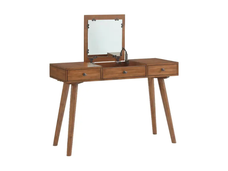 Robin Mid-Century Modern Walnut Brown Vanity Desk
