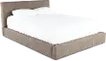 Auremo Light Brown Upholstered King Lift Storage Bed