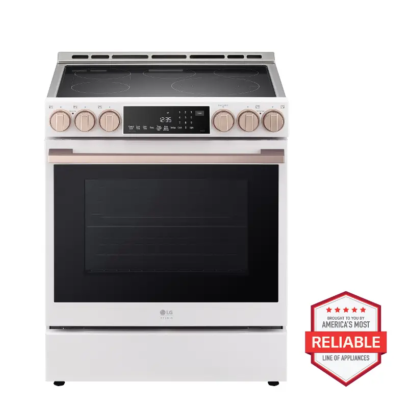 LG Studio 6.3 Cu Ft Smart Electric Range with ProBake Convection® - White