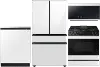 Samsung Bespoke 4 Piece Gas Kitchen Appliance Package - White Glass