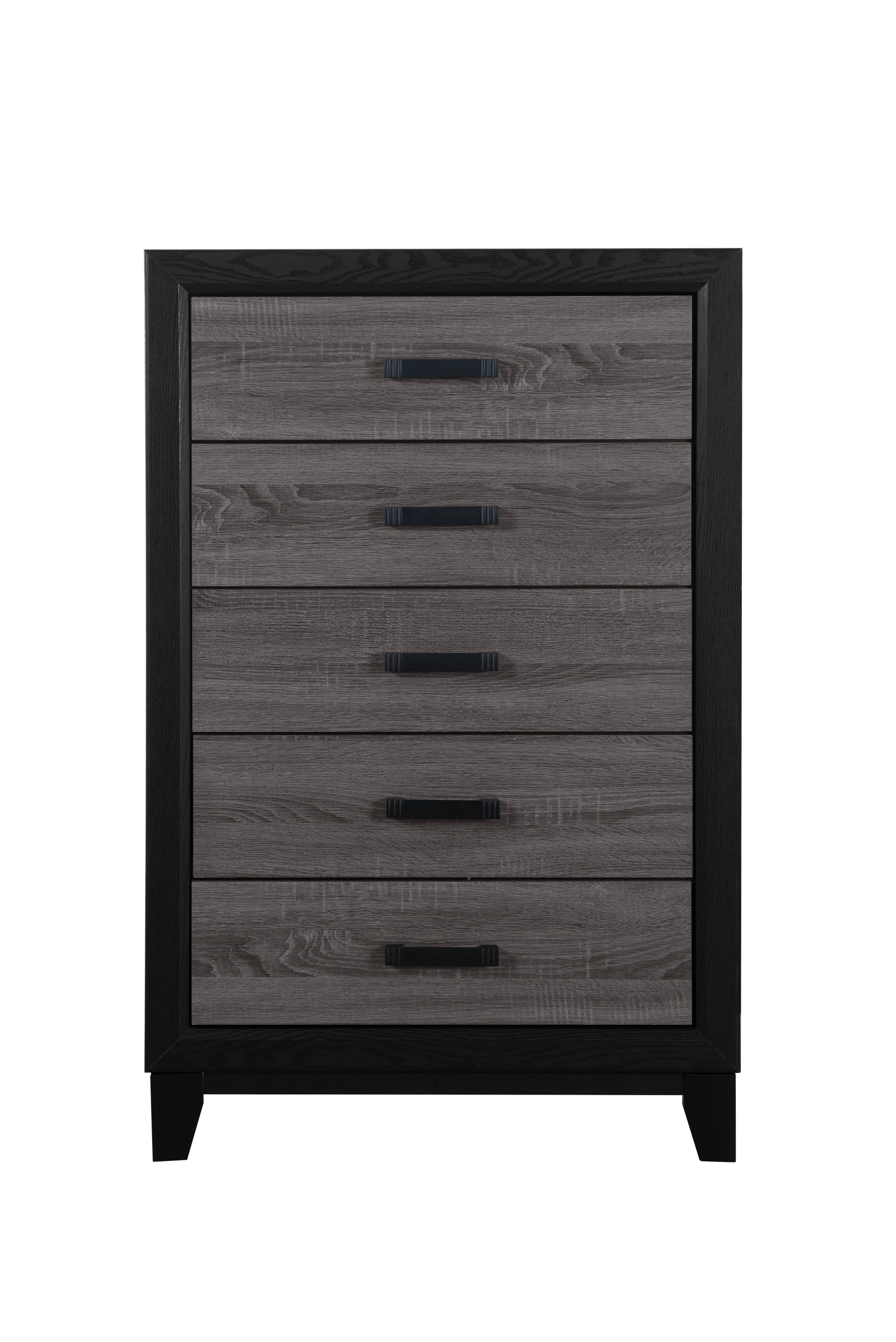 Lisbon Gray and Black Chest of Drawers-1