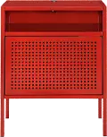Ember Red Metal Nightstand